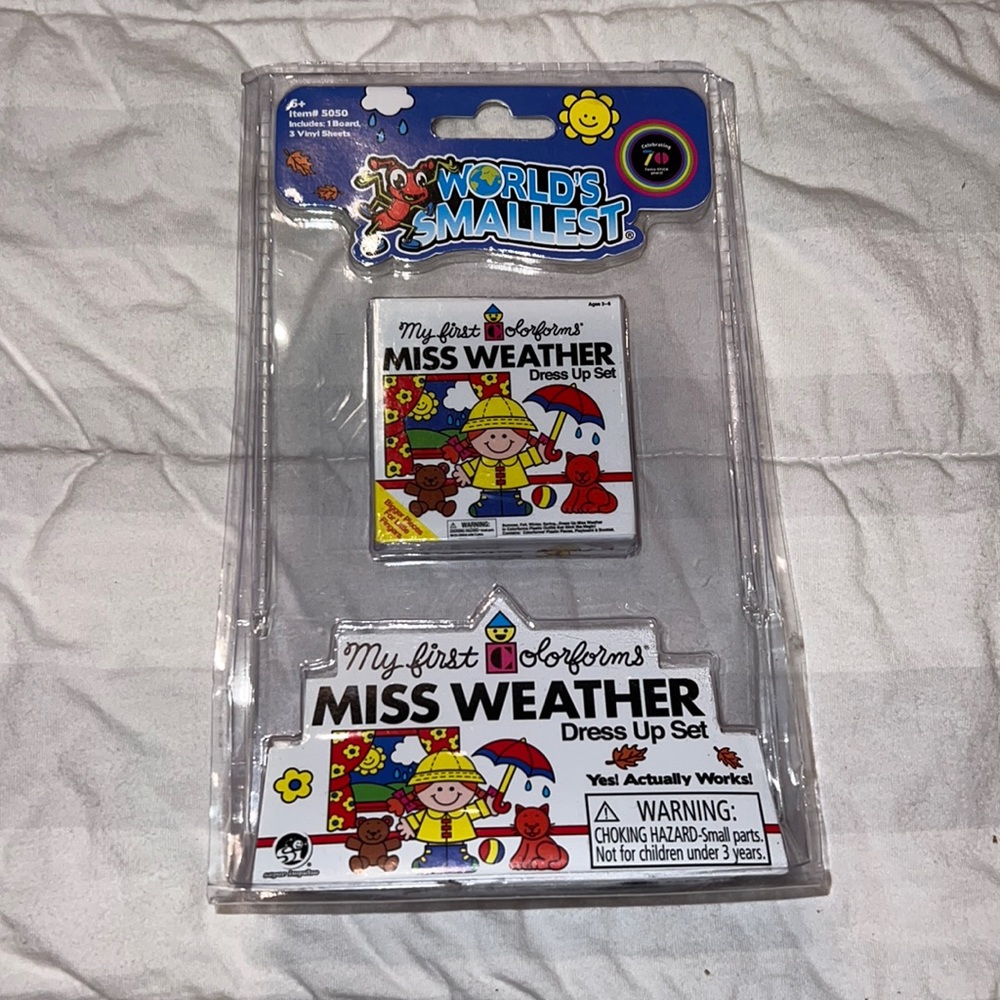NWT World's Smallest Colorforms - My First Colorforms Miss Weather Dress Up Set
